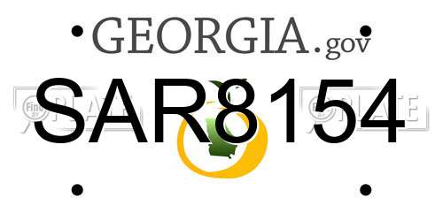 SAR8154 Georgia License Plate