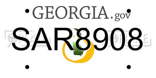 SAR8908 Georgia License Plate