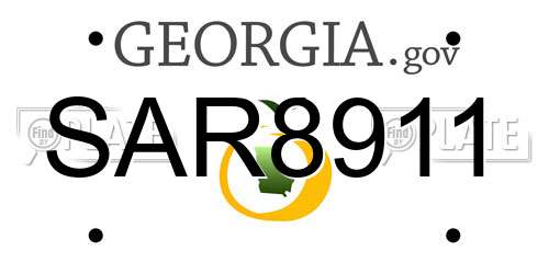 SAR8911 Georgia License Plate