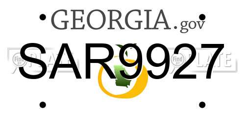 SAR9927 Georgia License Plate