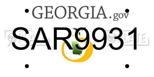 SAR9931 Georgia License Plate