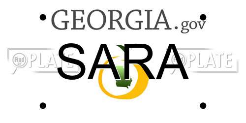 SARA Georgia License Plate