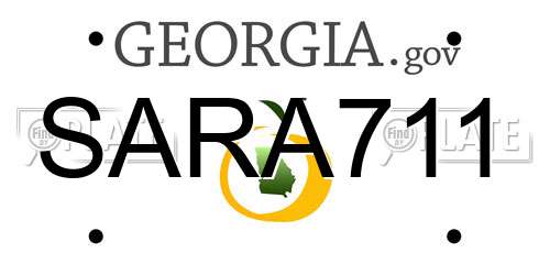 SARA711 Georgia License Plate
