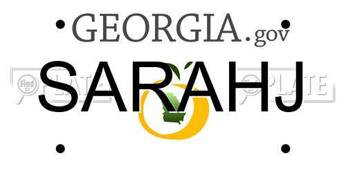 SARAHJ Georgia License Plate