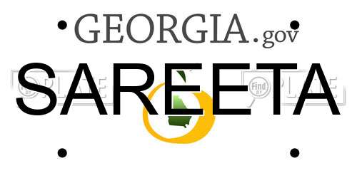 SAREETA Georgia License Plate