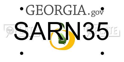 SARN35 Georgia License Plate