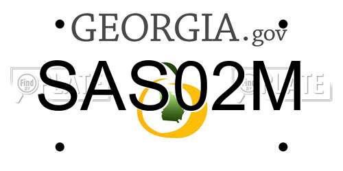 SAS02M Georgia License Plate