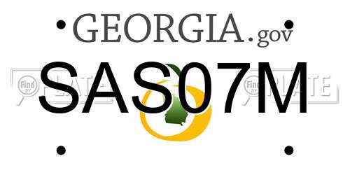 SAS07M Georgia License Plate