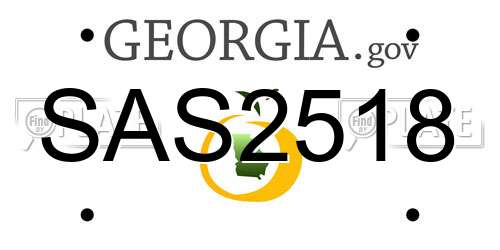 SAS2518 Georgia License Plate