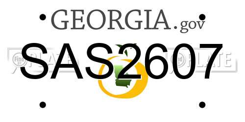 SAS2607 Georgia License Plate