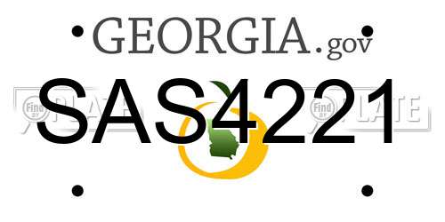 SAS4221 Georgia License Plate