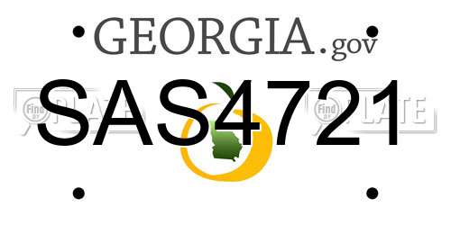 SAS4721 Georgia License Plate