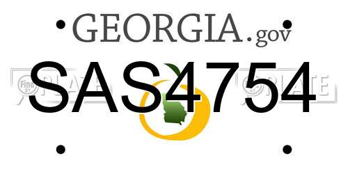 SAS4754 Georgia License Plate