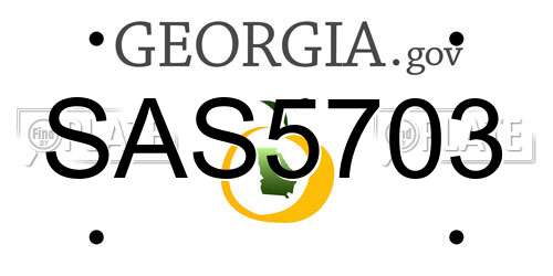 SAS5703 Georgia License Plate