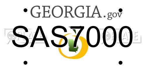 SAS7000 Georgia License Plate