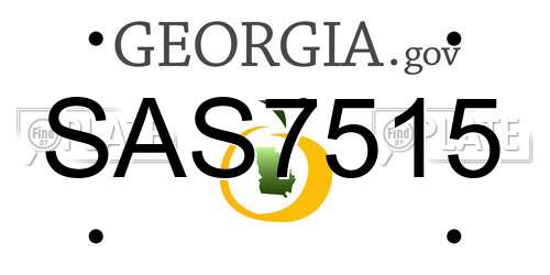 SAS7515 Georgia License Plate