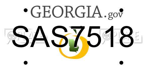 SAS7518 Georgia License Plate