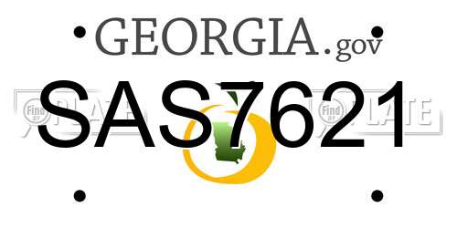 SAS7621 Georgia License Plate
