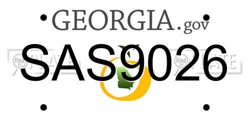 SAS9026 Georgia License Plate