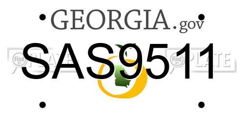 SAS9511 Georgia License Plate