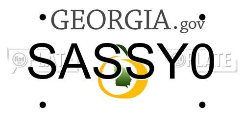 SASSY0 Georgia License Plate