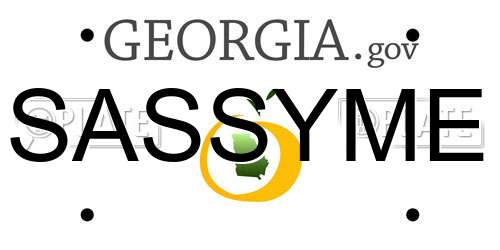SASSYME Georgia License Plate