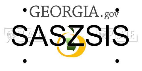 SASZSIS Georgia License Plate