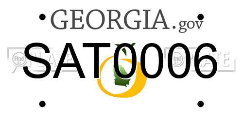 SAT0006 Georgia License Plate