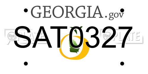 SAT0327 Georgia License Plate