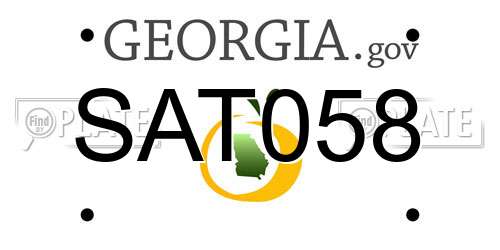 SAT058 Georgia License Plate