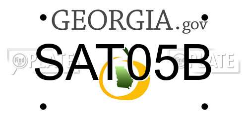 SAT05B Georgia License Plate