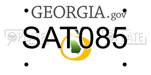 SAT085 Georgia License Plate