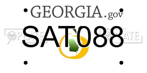 SAT088 Georgia License Plate