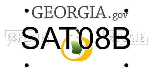 SAT08B Georgia License Plate