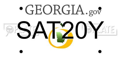 SAT20Y Georgia License Plate