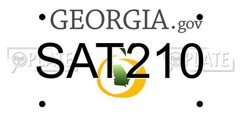 SAT210 Georgia License Plate