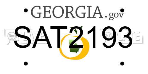 SAT2193 Georgia License Plate