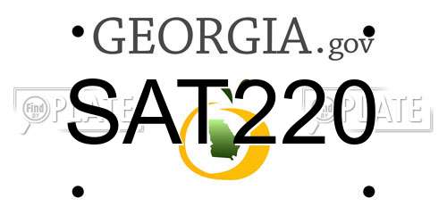 SAT220 Georgia License Plate