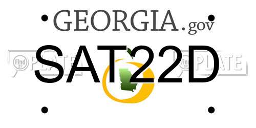 SAT22D Georgia License Plate