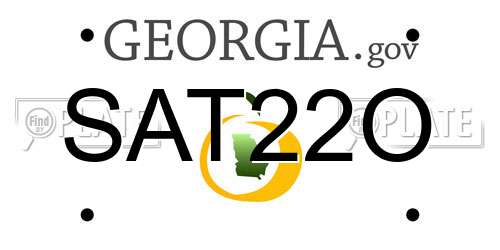 SAT22O Georgia License Plate
