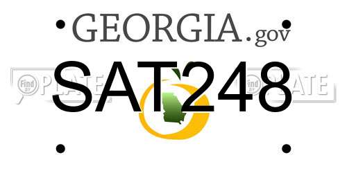 SAT248 Georgia License Plate