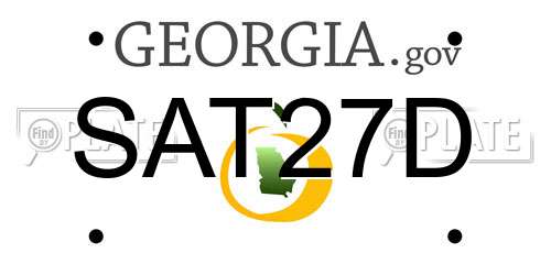 SAT27D Georgia License Plate
