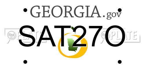 SAT27O Georgia License Plate