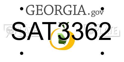 SAT3362 Georgia License Plate