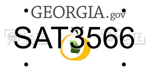 SAT3566 Georgia License Plate