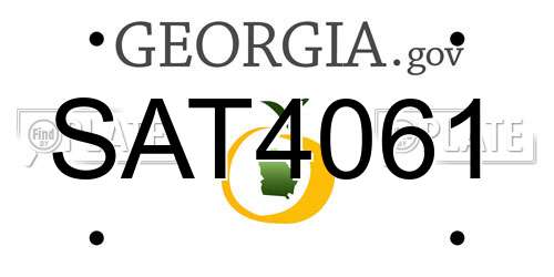 SAT4061 Georgia License Plate