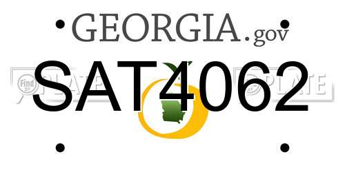 SAT4062 Georgia License Plate