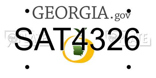 SAT4326 Georgia License Plate