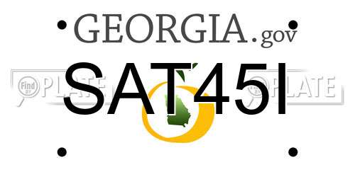 SAT45I Georgia License Plate