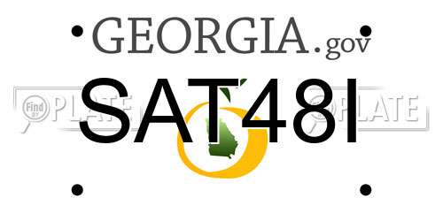 SAT48I Georgia License Plate
